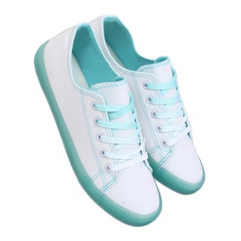 Sneakers da donna ombre bianche e verdi E3508 Green bianca verde
