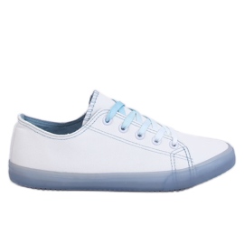 Sneakers da donna ombre bianche e blu E3508 Blue bianco