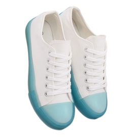 Sneakers su suola colorata, bianca e blu FG-2948 Blue