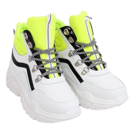 Scarpe sportive alte bianche e gialle RB-3348 WHITE / YELLOW bianca giallo