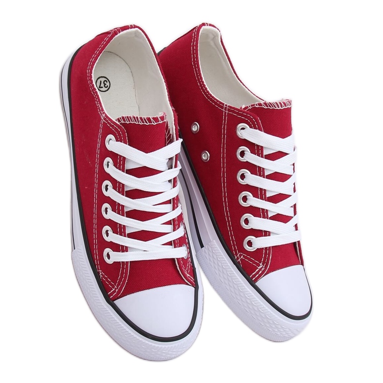 Sneakers classiche da donna bordeaux 7050Y Wine rosso
