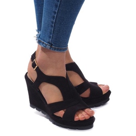 Sandali con zeppa K63 Nero
