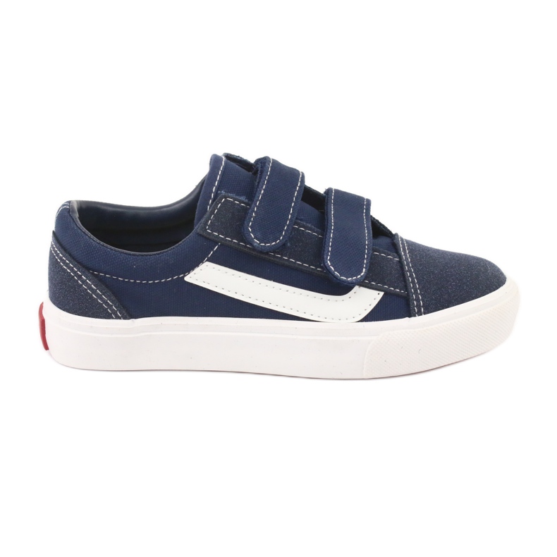 Sneakers con velcro AlaVans Atletico 18081 navy bianca blu navy