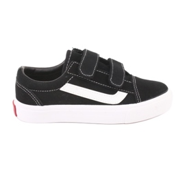 Sneakers con velcro AlaVans Atletico 18081 nere bianca nero
