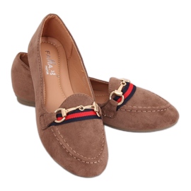 Mocassini da donna beige B2027 Khaki cachi