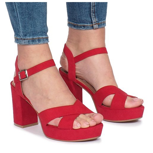 Sandali con tacco rosso Enmore