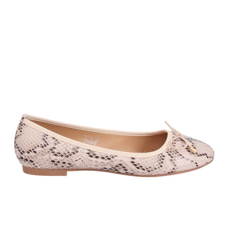 Ballerine in pelle di serpente LK31P Snake beige