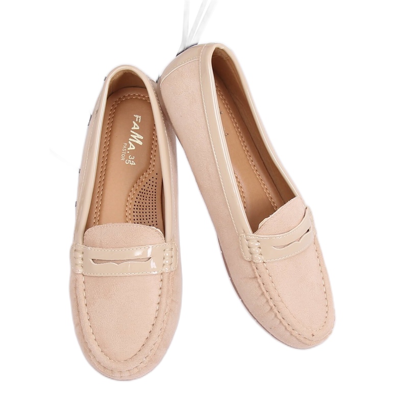 Mocassini da donna beige FM2958-3 Beige