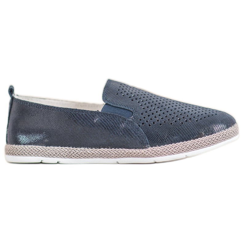Goodin Espadrillas in pelle traforata blu