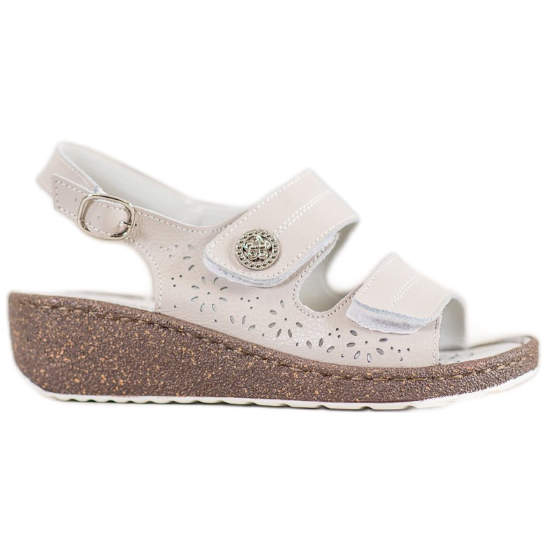Goodin Sandali con zeppa in pelle marrone