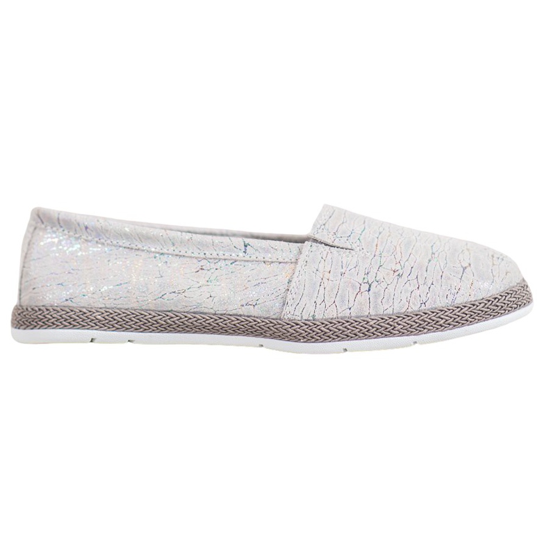 Goodin Ballerine in pelle con effetto holo grigio