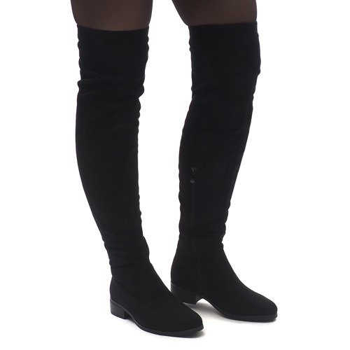 Stivali in camoscio QQ006 # Nero