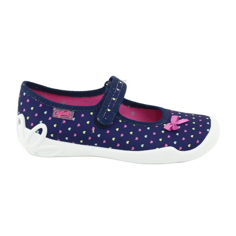 Scarpe per bambini Befado 114Y372 cuori blu navy blu rosa giallo