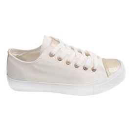 Sneakers bianche da donna TL13 bianco giallo