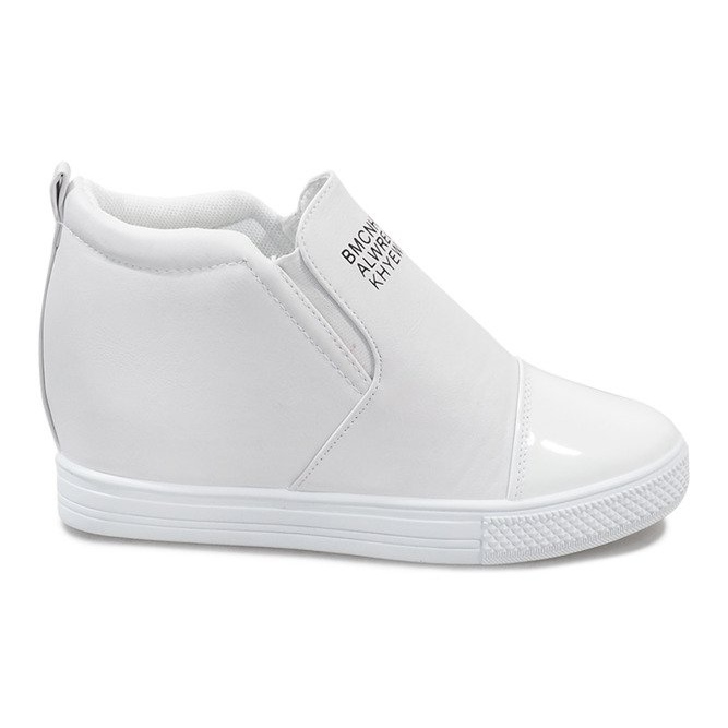 Sneakers bianche sulla zeppa DD408-2 bianca