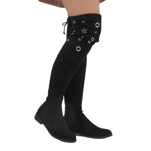 Stivali in camoscio nero 88-227