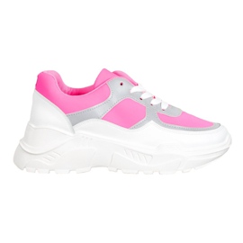 SHELOVET Scarpe da ginnastica alla moda bianco rosa