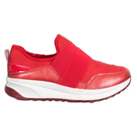 SHELOVET Scarpe slip-on sulla piattaforma rosso