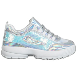 SHELOVET Sneakers Con Paillettes bianco grigio