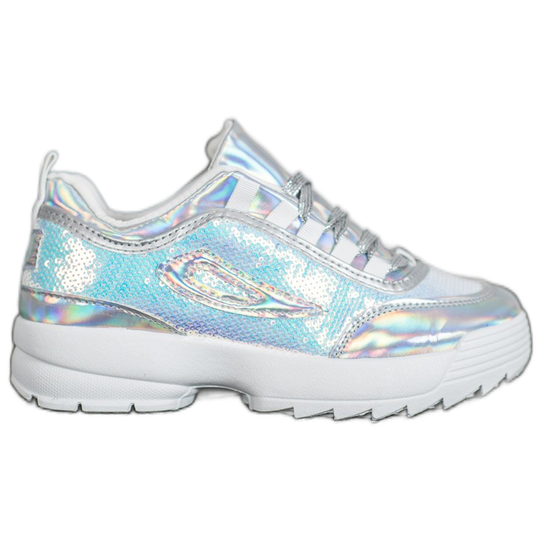 SHELOVET Sneakers Con Paillettes bianca grigio