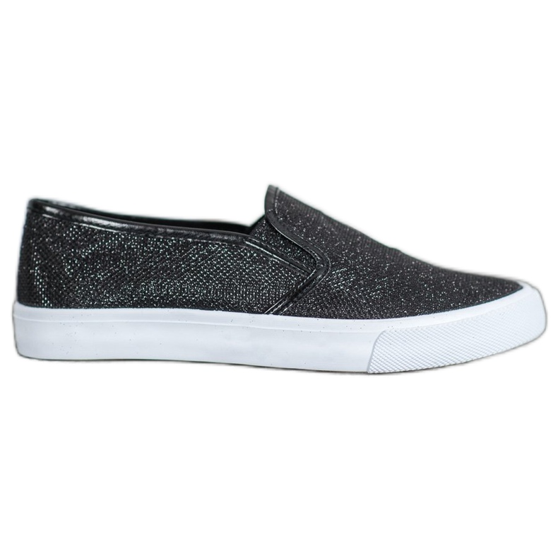 SHELOVET Sneakers Slip On Con Glitter nero