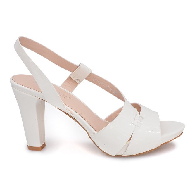 Sandali laccati Décolleté TRA329 Bianco bianca