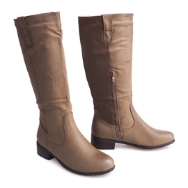 Stivali con tacchi 8524 Taupe grigio