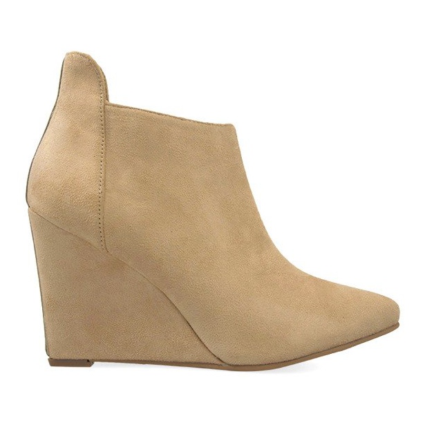 Décolleté con zeppa in pelle scamosciata TL01-1 Beige
