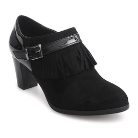 Stivaletti sul tallone Boho Fringe 6660 Black nero