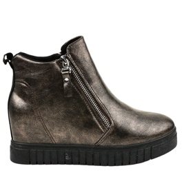 Sneakers con zeppa marrone 1757