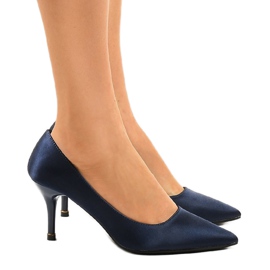 Décolleté basse blu navy su tacco 1756-255