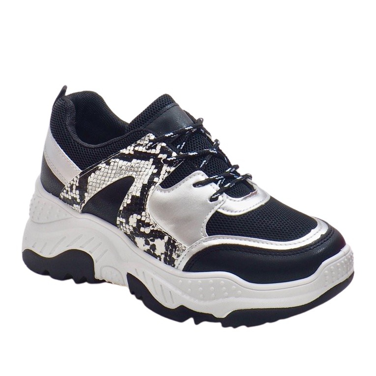 Scarpe sportive nere A88-56 serpente nero grigio