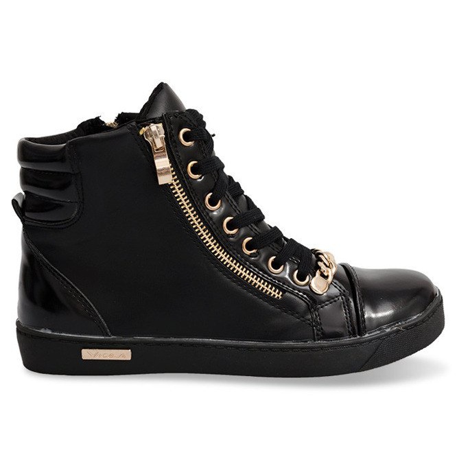 Sneakers Alte Con Cerniera Y406 Nere nero