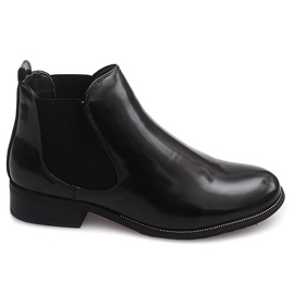 Stivaletti Laccati Con Elastico QQ48A Nero