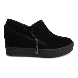 Sneakers In Pelle Scamosciata Con Zeppa 9168 Nere nero