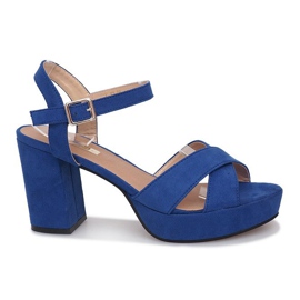 Sandali con tacco blu Enmore