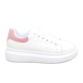 Sneakers bianche con suola spessa 7935-SP bianca rosa
