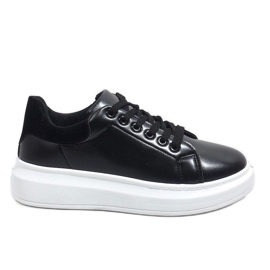 Sneakers nere con suola spessa 7935-SP nero