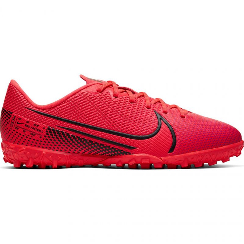 Nike Mercurial Vapor 13 Academy Tf Jr AT8145-606 scarpe da calcio rosso arance e rosse