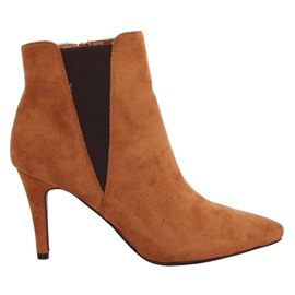 Stivaletti Chelsea su un tacco a spillo cammello TX-1852 Camel marrone