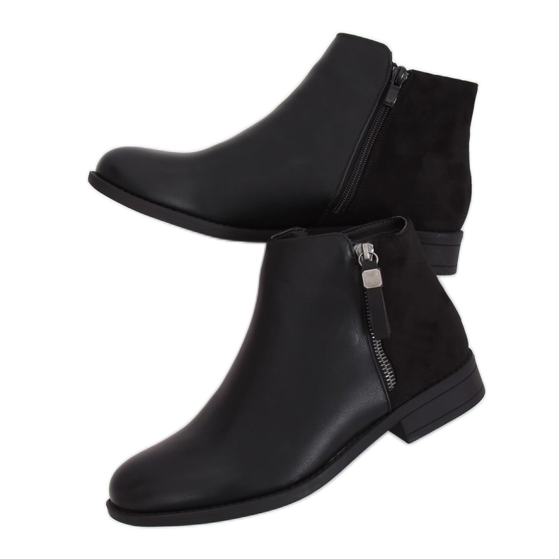 Stivaletti Chelsea neri da donna B0-350 Black nero