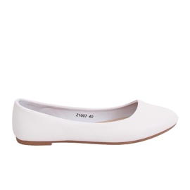 Ballerine bianche lisce lisce Z1007 White bianco