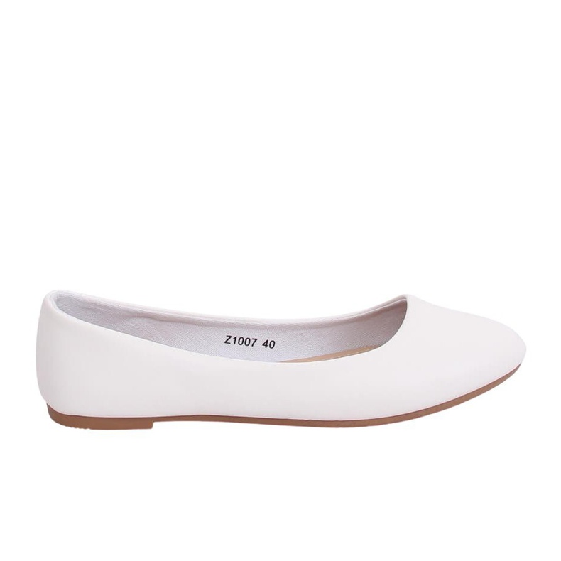 Ballerine bianche lisce lisce Z1007 White bianca