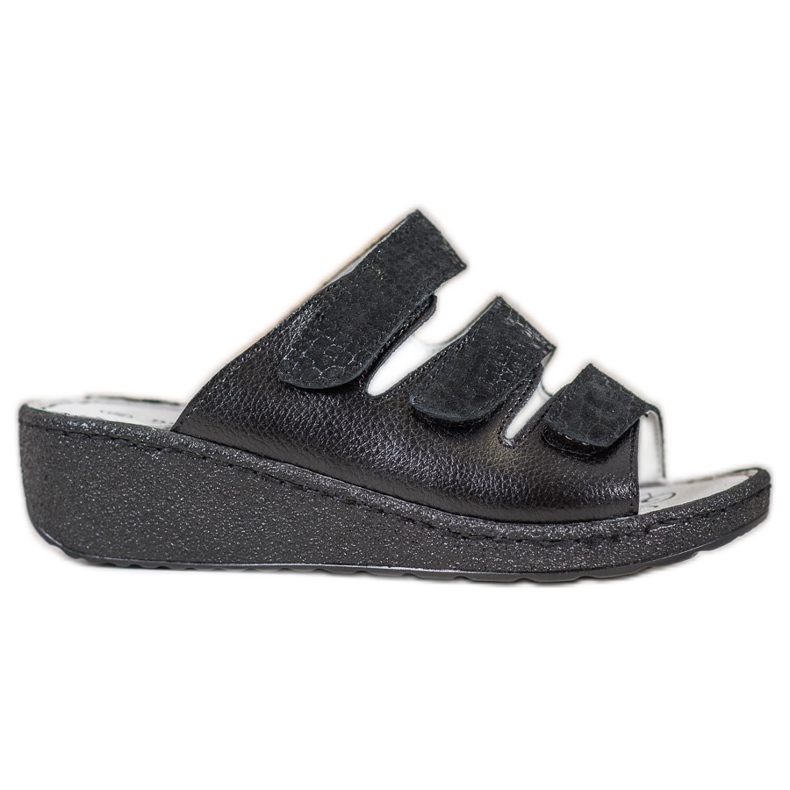 Goodin Pantofole in pelle nera nero