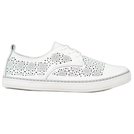 Goodin Sneakers in pelle bianca bianco