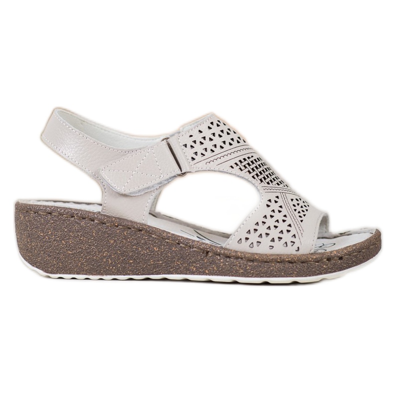 Goodin Sandali con zeppa traforati grigio