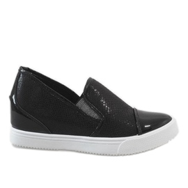 Sneakers nere sulla zeppa DD437-1 nero