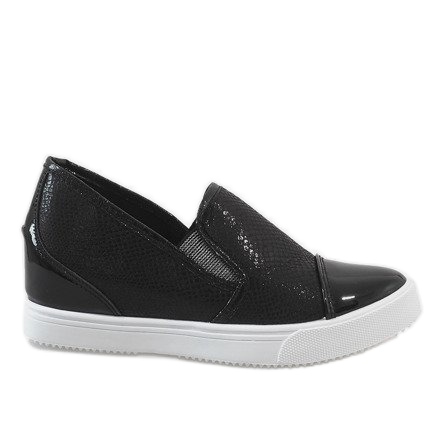 Sneakers nere sulla zeppa DD437-1 nero