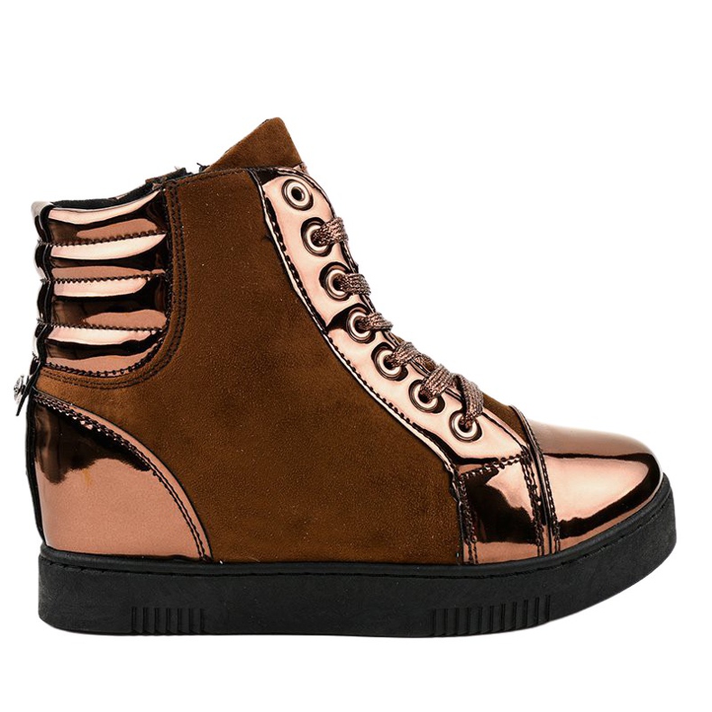Sneakers In Camoscio Laccato Marrone TL-57