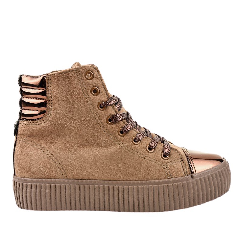 Sneakers beige sulla piattaforma femminile TL-53